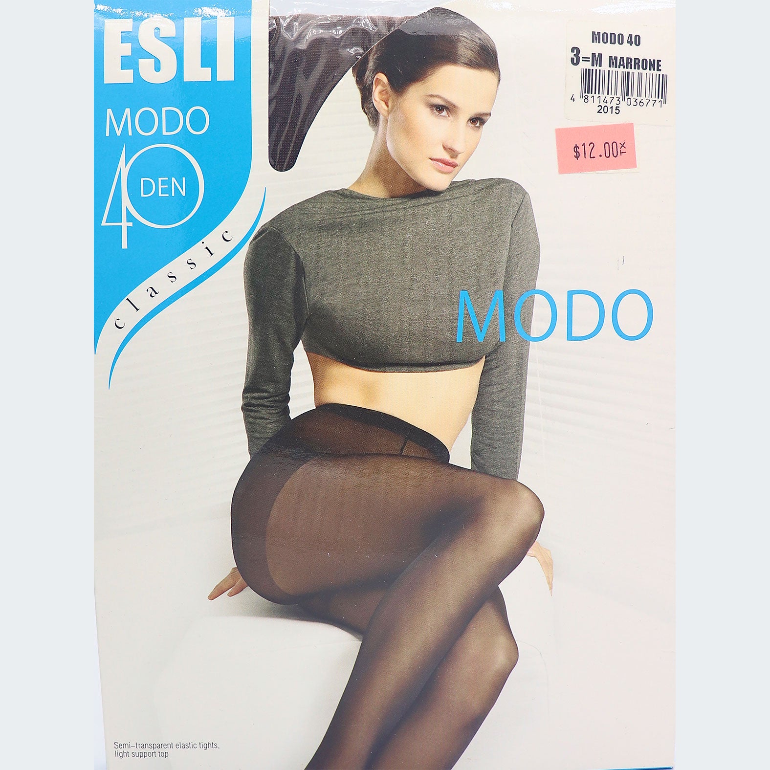 Pieces 40 denier body shaping tights in black